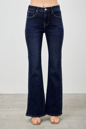 P83338D, PLUS MID RISE BOOTCUT WITH SIDE SLIT