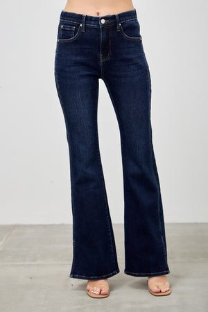 P83338D, PLUS MID RISE BOOTCUT WITH SIDE SLIT