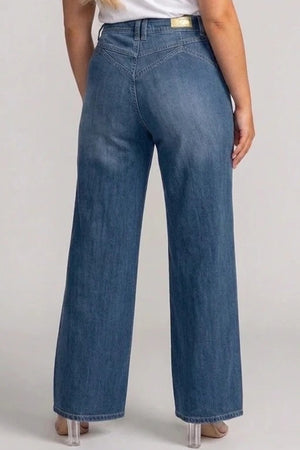 P83448D, PLUS HIGH RISE DOUBLE POCKET WIDE LEG   