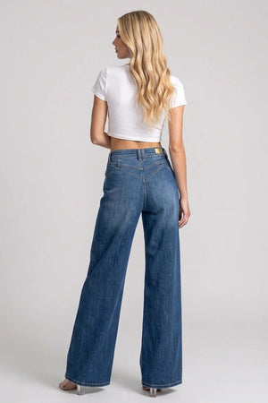 P8344D, MID RISE DOUBLE POCKET WIDE LEG   