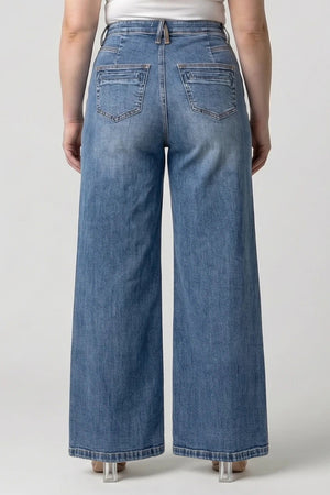 P83498D, PLUS HIGH RISE WIDE LEG WITH FRONT YOKE