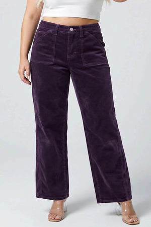 P83668, PLUS HIGH RISE STRAIGHT LEG WITH CORDUROY