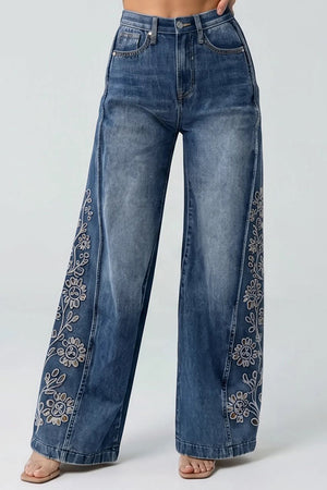 P8372MD, HIGH RISE WIDE LEG WITH LASER PRINT