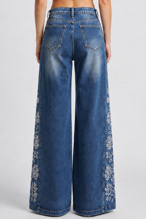 P8372MD, HIGH RISE WIDE LEG WITH LASER PRINT