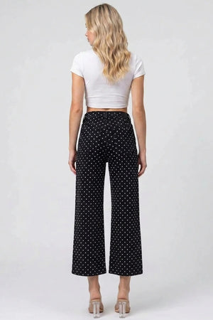 P8398, MID RISE CROP WIDE WITH DOT PRINT