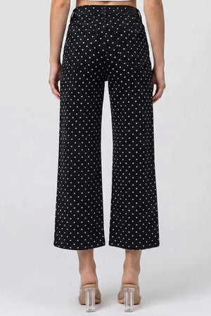 P8398, MID RISE CROP WIDE WITH DOT PRINT