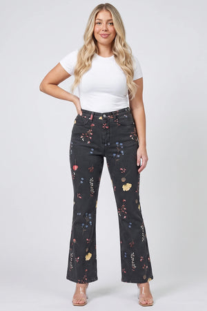 P84088, PLUS MID RISE FLARE WITH PRINT