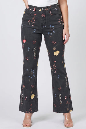 P84088, PLUS MID RISE FLARE WITH PRINT