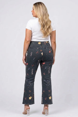 P84088, PLUS MID RISE FLARE WITH PRINT