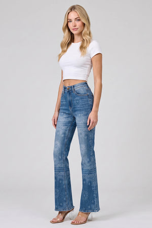 P8420MD,MID RISE FLARE WITH LASER PRINT