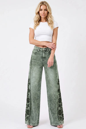 P8422, HIGH RISE WIDE LEG WITH LASER PRINT