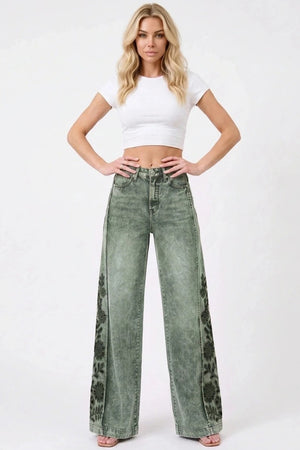 P8422, HIGH RISE WIDE LEG WITH LASER PRINT