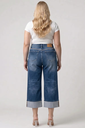 P84278D, PLUS MID RISE WIDE LEG W/ STUD