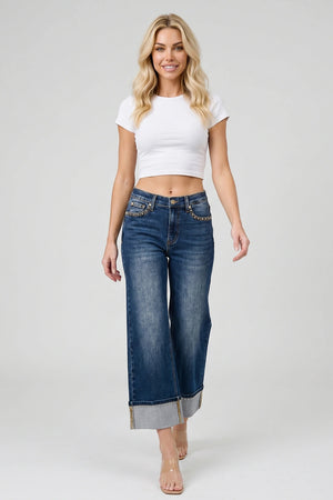 P8427D, MID RISE WIDE LEG W/ STUD