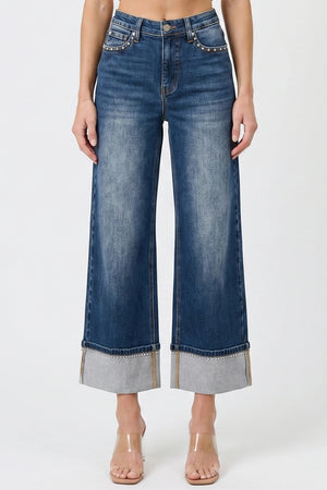 P8427D, MID RISE WIDE LEG W/ STUD