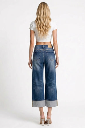 P8427D, MID RISE WIDE LEG W/ STUD