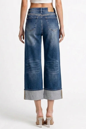 P8427D, MID RISE WIDE LEG W/ STUD