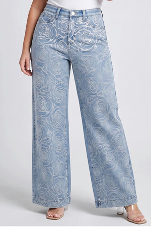 P84298M, PLUS HIGH RISE BURNOUT WIDE LEG