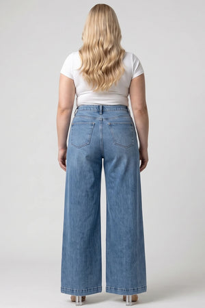 P84298M, PLUS HIGH RISE BURNOUT WIDE LEG