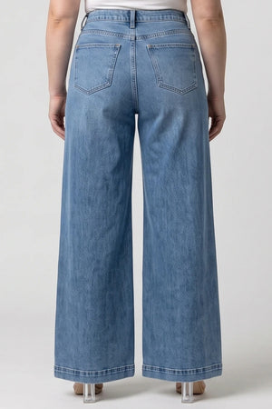 P84298M, PLUS HIGH RISE BURNOUT WIDE LEG