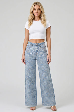P8429M, HIGH RISE BURNOUT WIDE LEG