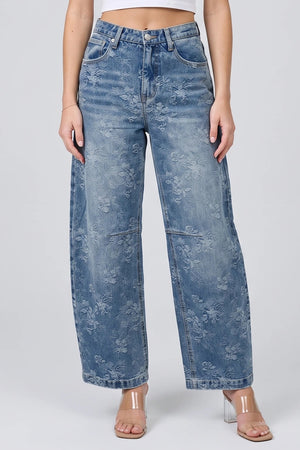 P8449M, HIGH RISE BARREL WITH FLOWER JACQUARD