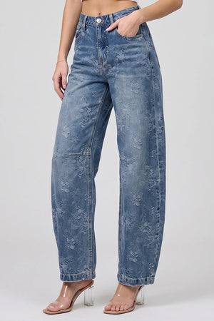 P8449M, HIGH RISE BARREL WITH FLOWER JACQUARD
