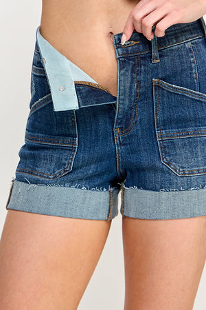 S8036D, TUMMY CONTROL HIGH RISE WITH CUFF SHORTS