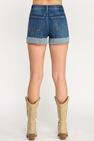 S8036D, TUMMY CONTROL HIGH RISE WITH CUFF SHORTS