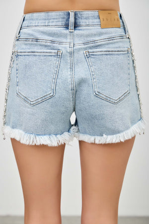 S81478L, PUS HIGH RISE SHORT WITH RHINESTONE